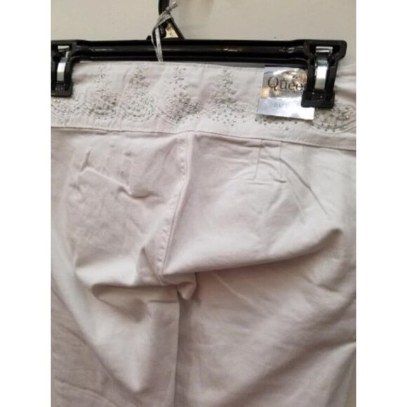 Queen Jeans Premium White Denim Push Up Style fllattering slimming tapered ankle - Picture 2 of 4